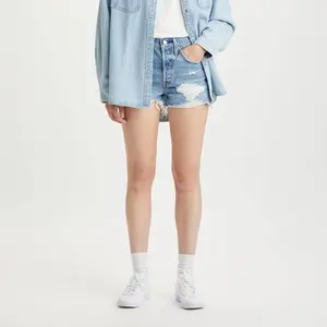 Levi's 501 Original Women's High-Rise Distressed Jean Denim Shorts, Blue, 29