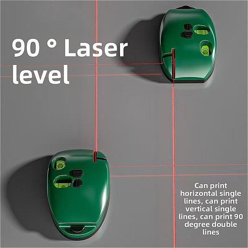 Electronic Red Light 90 Degree Laser Level Self-leveling Parallel Line Portable Tool High Quality Durable for Hanging Pictures Mounting Frames Home Renovation Indoor Decoration Construction Work Office Use and Daily DIY Needs