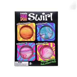 NeeDoh Teenie Swirl, Satisfying Sensory Toy, (4 Pack Colors May Vary)