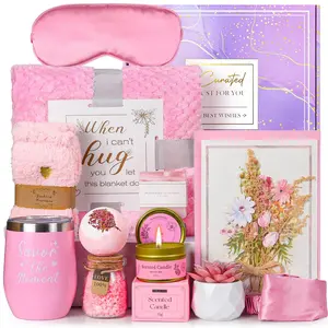 Self Care Gifts for Women: 11pcs Get Well Soon Gifts Basket, Rose Relaxing Care Package After Surgery, Luxury Cancer Care Set,Unique Birthday Gift Box for Mom Her Friend Sister Wife Grandma Girlfriend