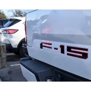 Black on Red Raised Tailgate Insert Letters Tailgate Letters Insert Plastic ABS Badge Fits 2018-2020 2021-2025 Ford F-150 F150 Tailgate