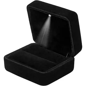Ring Box with LED Light  Display  Box for Proposal,Engagement, Wedding