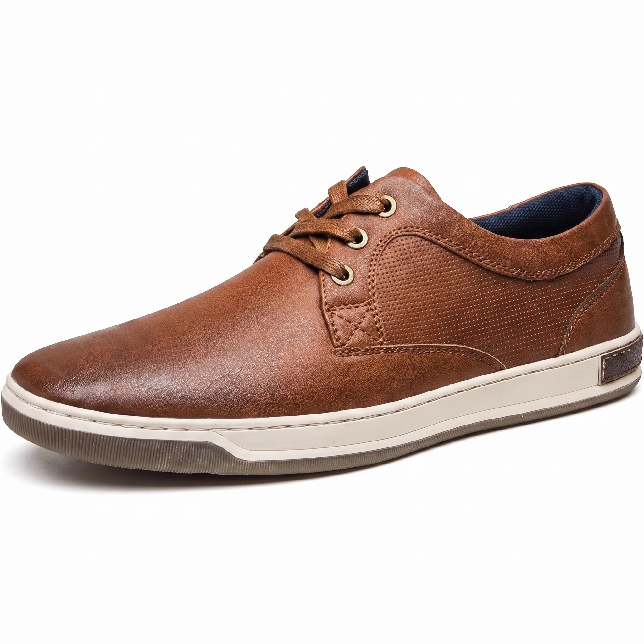 Jousen Men's Business Casual Closed-Toe Sneakers - Breathable PU Leather, Polyester, Mesh Liner, Rubber Sole, Slip-Resistant, Lightweight Walking Shoes for Wedding & Business Occasions