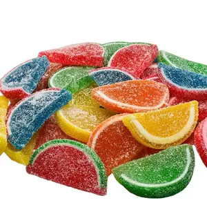 Assorted Fruit Slices - Fresh Delicious Wrapped Sweet Sugar Sanded Orange Lime Watermelon Cherry Blue Raspberry Lemon Slices food snacks Bulk Candy Bonbon