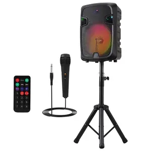 12inch Bluetooth Rechargeable Party Speaker with Stand And Microphone 12” woofer + 1.5” tweeter