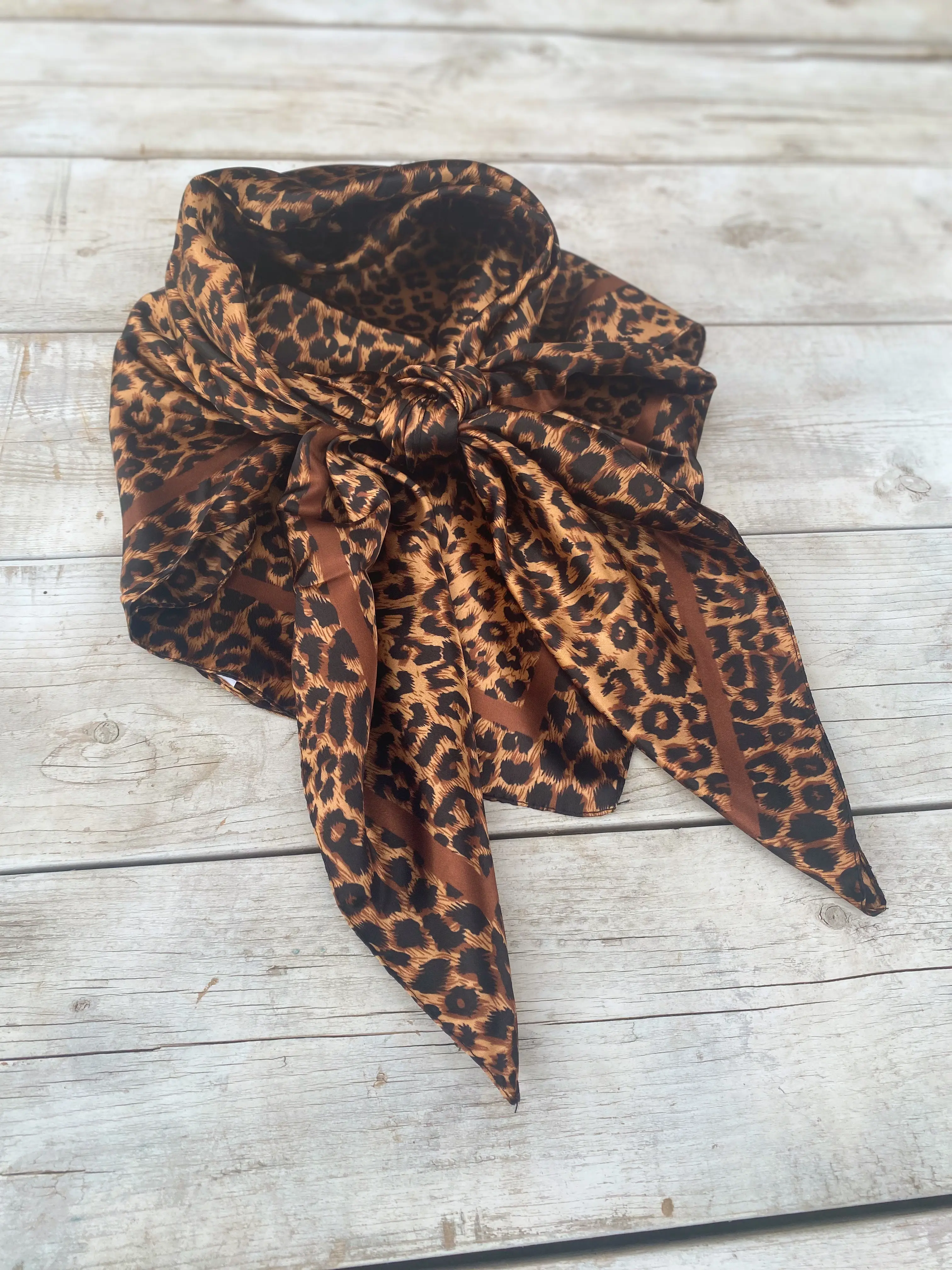 Cheetah Print Wild Rag, 35"x 35", Western Wild Rag, Boho, Cowboy Scarf