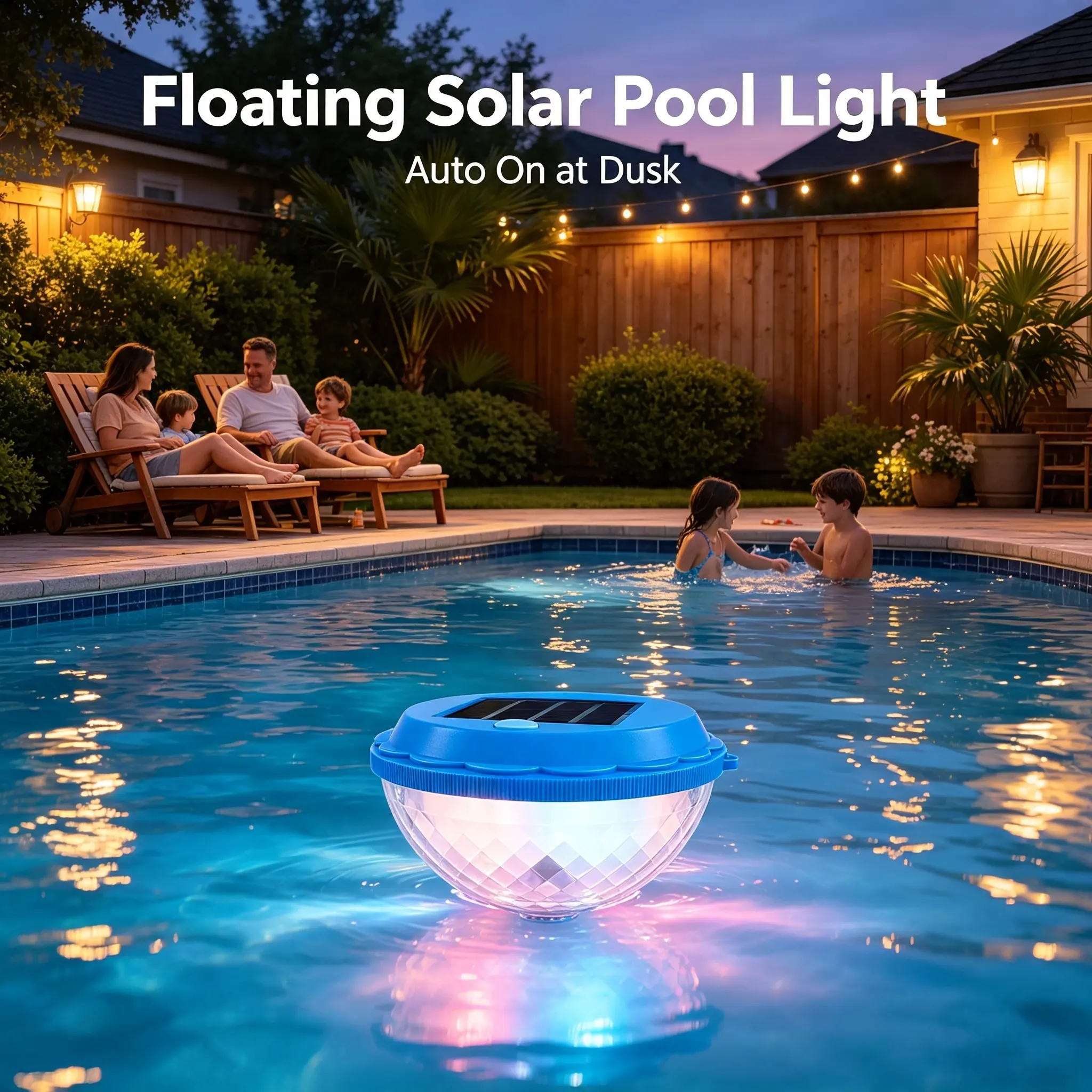 Globe Shape Solar Outdoor Lights - IP68 Waterproof Color Changing LED Projection Lamp, Floats Steady Floating Ball for Swimming Pool Decoration, Outdoor Night Party Use