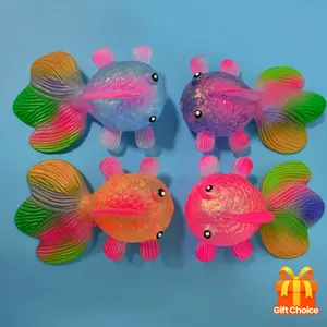 Cute little goldfish squeeze toy, soft slow-rebound stress-relief ornament, desktop decoration, perfect choice for personal collection, birthday, holiday, and Christmas gifts Glutinous Rice Cake Realistic squishy