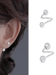 Pierced earrings with threaded buckle, personalized and fashionable ear bone studs, no need to remove them when sleeping, exquisite and fashionable earrings, women's jewelry for party and daily clothing decoration, earrings for friends