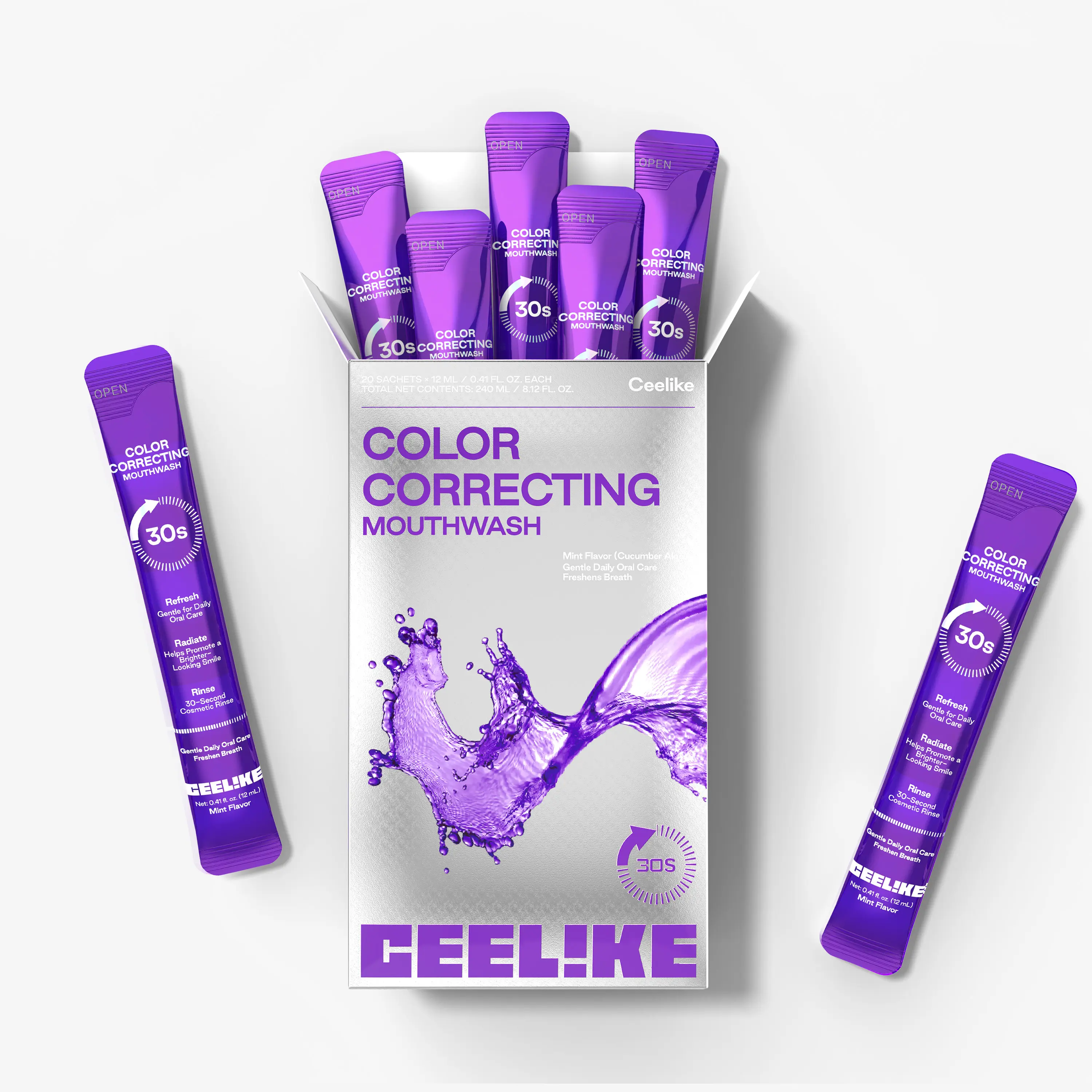 CEELIKE Stain Whitening Mouthwash, Brightens Teeth, Freshens Breath with Essential Oils
