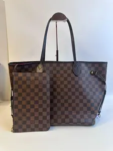 Pre-owned Louis Vuitton canvas TOTE Bags neverfull mm size damier red capacity with pouch【Senza 2】