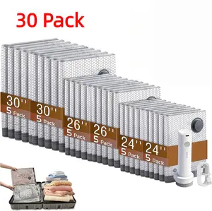 30 Pack Cordless Travel Vacuum Bag Set with USB-30/9 Pack Vacuum Compression Storage Bags,Savers for Clothing & Travel Essentials. Zipper Pouches, Outdoor Packing System, Hand Organizer, Christmas Variety Pack
