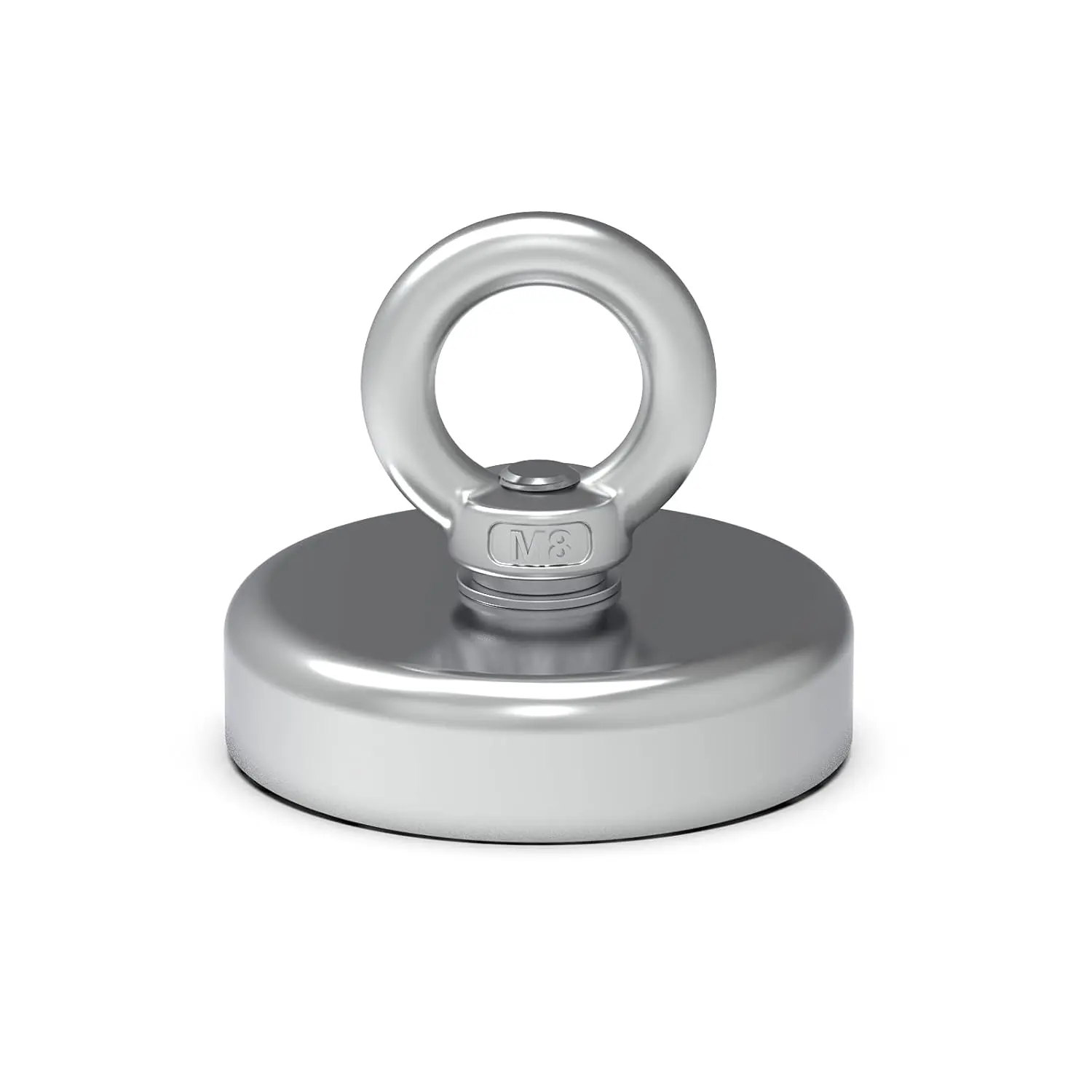 Super Strong Neodymium Fishing Magnets, 260 LBS(120 KG) Pulling Force Rare Earth Magnet with Countersunk Hole Eyebolt Diameter 2.36 in(60mm) for Retrieving in River and Magnetic Fishing