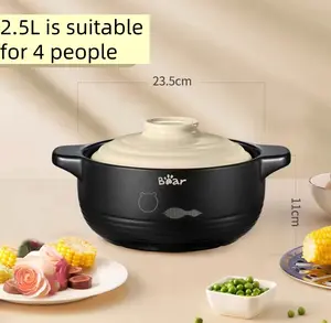 Bear casserole household gas clay pot rice casserole high temperature resistant ceramic pot stew pot gas stove clay pot stew pot casserole