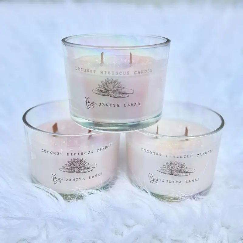 Luxury Vegan Candle Hand-poured By Jeniya Lamar with Coconut Apricot Wax - Custom Scented Aromatherapy Candle with long clean burning up to 80 hours of Fragrance