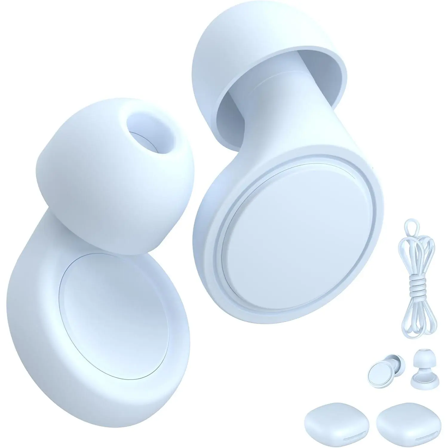 2 Pairs  Plugs for Sleeping, Soft Full Silicone  Plugs for Noise Reduction 25dB, Reusable Hearing Protection Earplugs for Concert, Focus, Travel, 8  Tips in S/M/L - Blue eargasm ear high fidelity