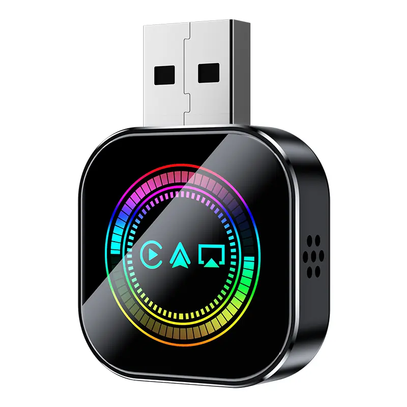 Relativelk 2025 Upgraded Mini Wireless CarPlay & Android Auto Adapter Plug & Play 2-in-1 with 2.4/5GHz WiFi & Bluetooth 5.0 Fast Stable Connection for iPhone/Android Colorful