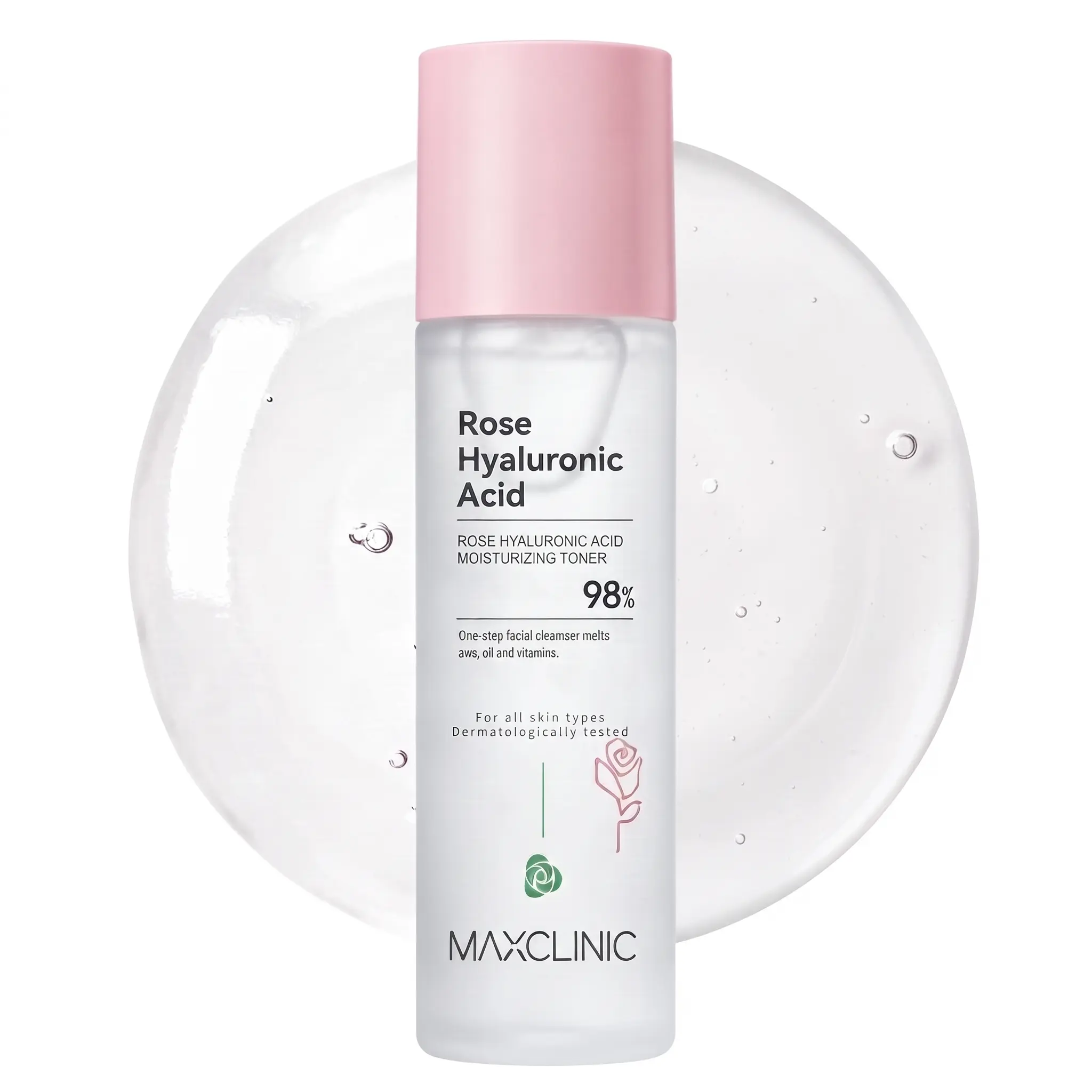 BIOAQUA Rose Hyaluronic Collagen Acid Moisturizing Toner 100ml | Lightweight Refreshing Face smoothing Toner for Daily Skin Care Routine all-day suppleness Organic Botanical Facial Toner