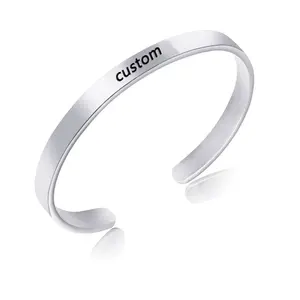 G3764 Stainless Steel Custom Open Bracelet Watersafe