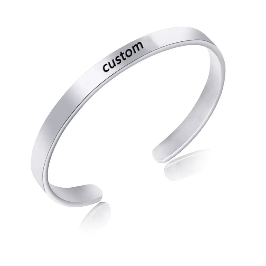 G3764 Stainless Steel Custom Open Bracelet Watersafe