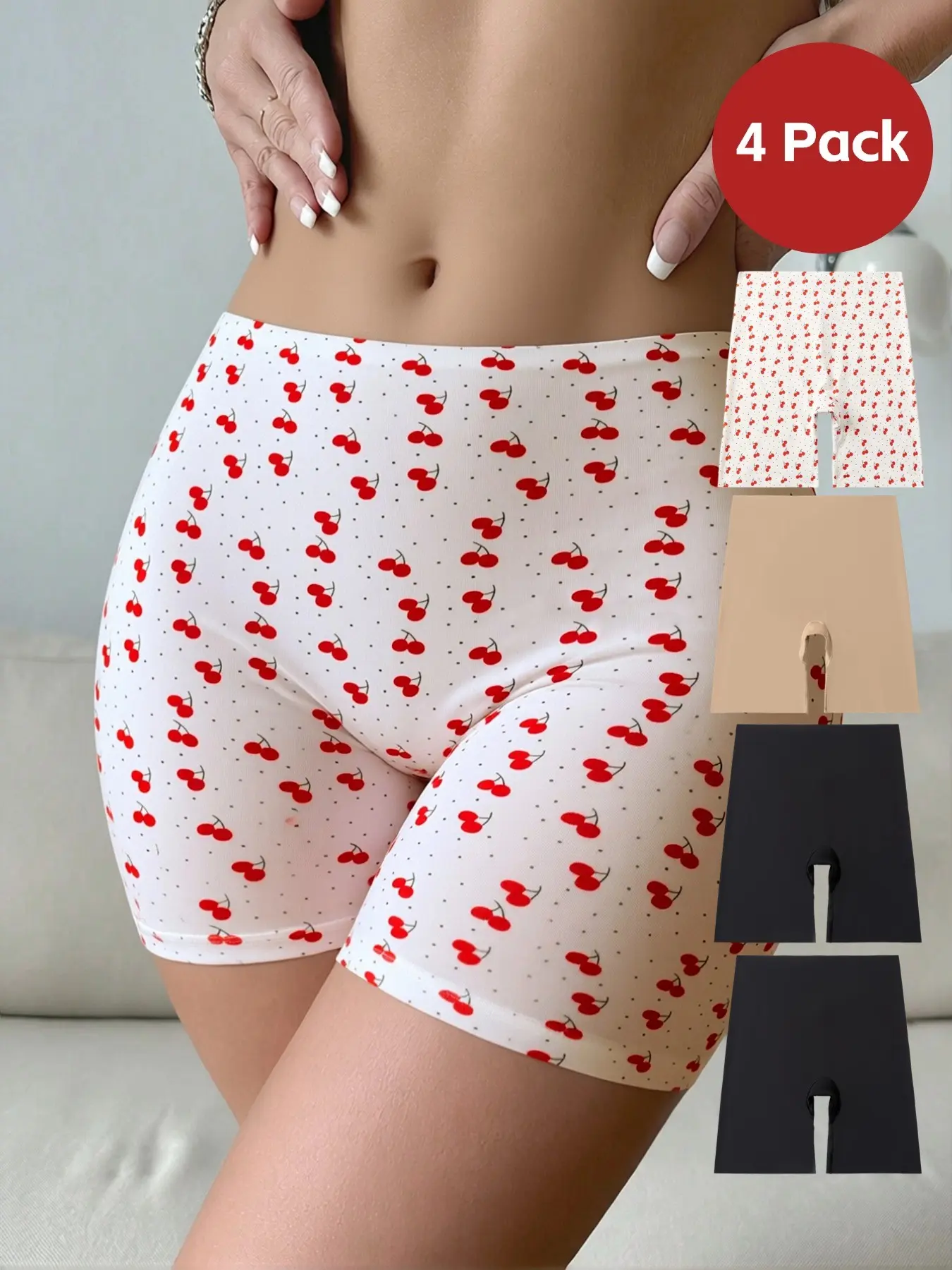 Women's High-Waisted Elastic Underwear Panties, Seamless Smooth Breathable Comfort Design, Casual Daily Wear, All-Season Suitable, Pack of 4, Everyday Panties