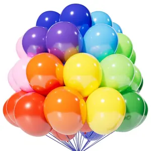 Multicolor Balloons Rainbow Set, Balloon Decorations Kit, 5/10/12Inch - 11/21/51pcs Assorted Color Latex Balloons Strong Latex for Party Supplies Arch Garland Decoration