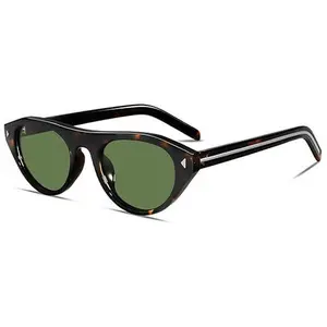 Vintage Cat Eye Sunglasses for Women Men, Retro Narrow Oval Frame, UV400 Protection Fashion Sunglasses