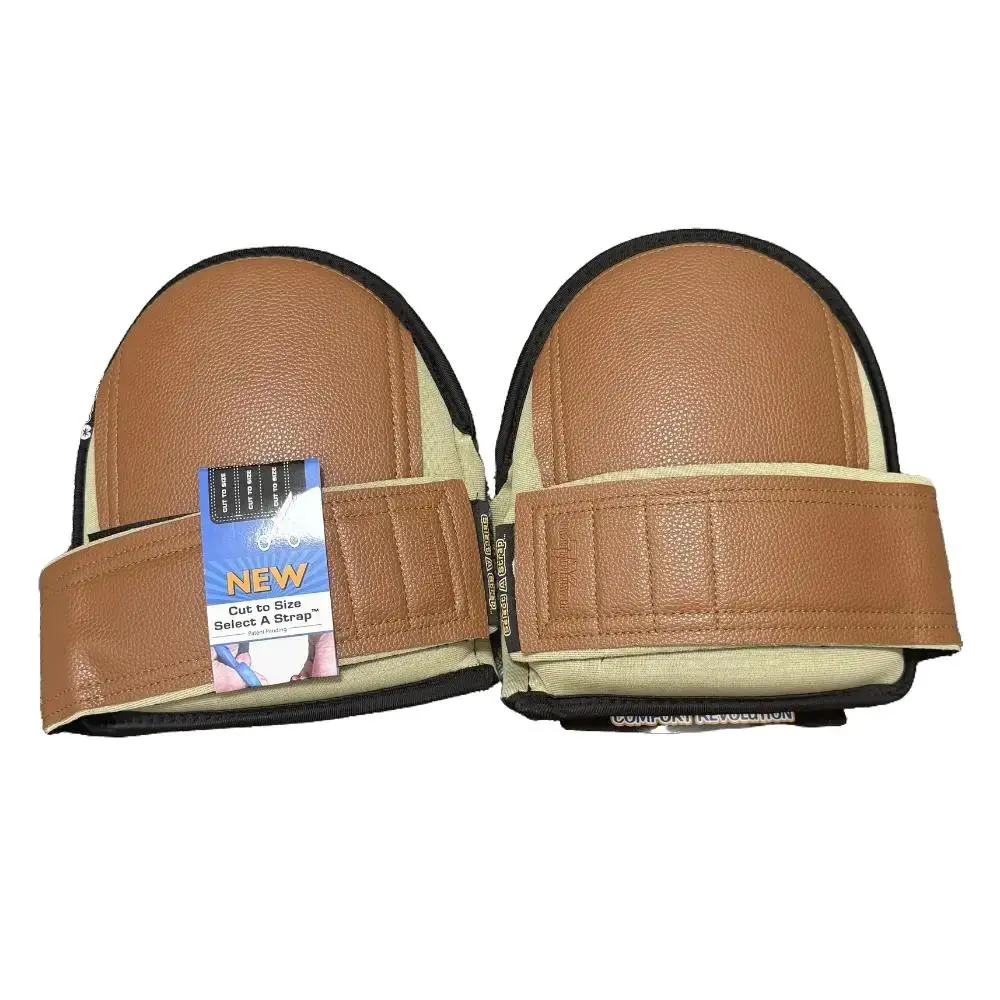 COCO RUTA USA Super-Soft Large Leatherhead Red Knee Pads - Comfortable, Adjustable, Washable Kneepads