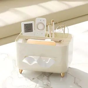 Multifunctional Tissue Box & Desktop Organizer – Modern Living Room Tissue Holder with Compartments bathroom  storage  box