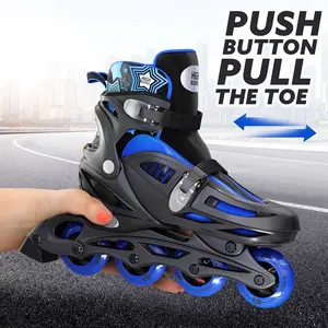 High Bounce Blue Kids Small 12-1 Adjustable Size Inline Roller Blades with Smooth Glide Gel Wheels ABEC 5/7 Bearings Sturdy Safety Design Lightweight Easy Carry Loop Perfect for Outdoor Activities Boys Rollerblades Men