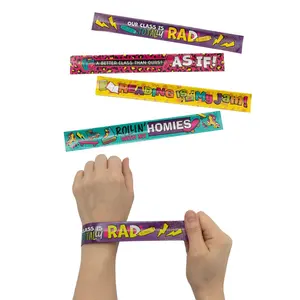 90s Motivational Slap Bracelets - 12 Pc.