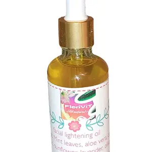 Flerivit All Natural Facial Lightening Oil with Mint Leaves Tumeric carrots olive oil Aloe Vera Sunflower Lavender