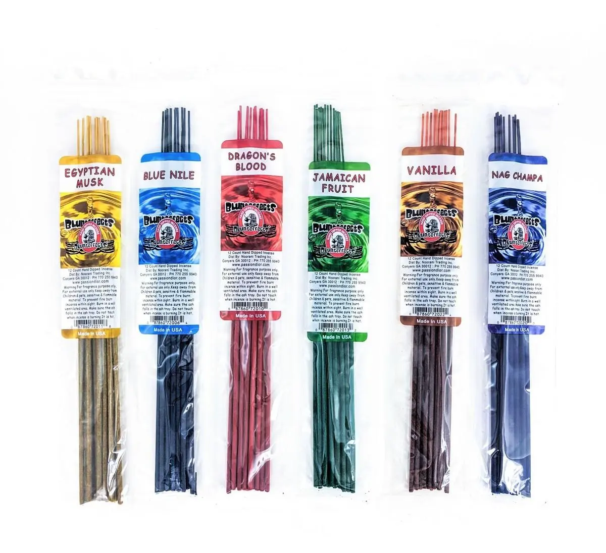 BLUNTEFFECTS 19 INCH JUMBO HAND DIPPED INCENSE STICKS- 30 STICKS-CHOOSE SCENT!! assorted 6 pack