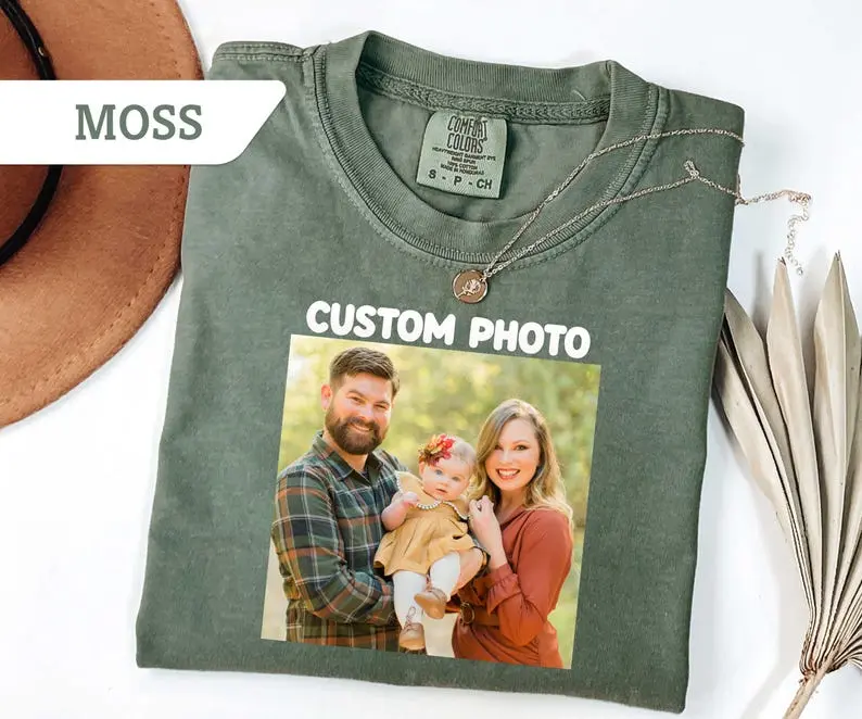 Comfort Colors Custom Photo Shirt, Personalized Picture T-Shirt, Custom Image Graphic Tee, Family Photo Shirt, Custom Logo Tee, Personalized Gift