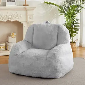 Large Bean Bag Chair for Adults & Teens, Soft Bean Bag Sofa Chair with Filling, Comfortable Floor Lounger for Living Room, Basement, Bedroom, Game Room