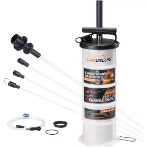 6.5L Manual Oil Extractor Pump for Automotive, Vacumm Fluid Extractor with Pump Tank Remover & 4 Tubes for Oil Change and a  Bleeder Hose for  Fluid Change