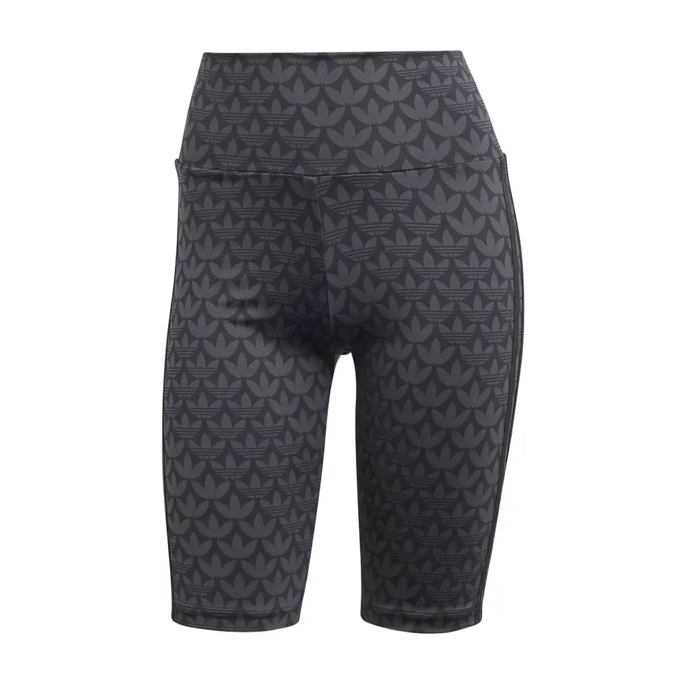 adidas Womens Trefoil Monogram Biker Shorts Casual Bottoms Casual - Black