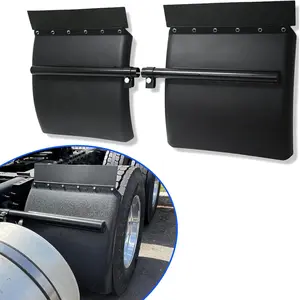 Quarter Fender 24"x24" For Semi Truck Black Poly Pair Freightliner Volvo VNL Set