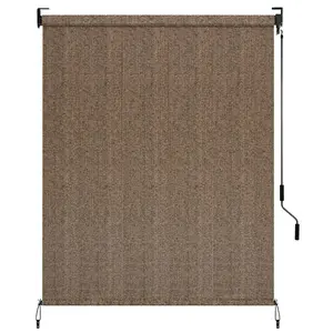 LIFERUN Outdoor Roller Sun Shade 6' W x 6' H/8' W x 6' H/8' W x 8' H– UV Block Patio Shade with Cordless Crank, HDPE Shade Cloth & Aluminum Tube, Easy Install Sunshade for Pergola, Deck, Garden(Coffee)