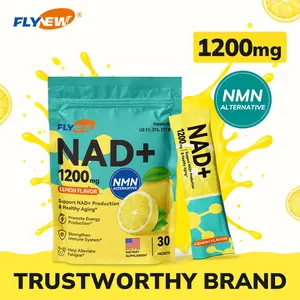 Flynew 1200mg NAD+ lemon Flavor Drink Mix for Skin Aging Support, Energy, and Focus - 30 Pack