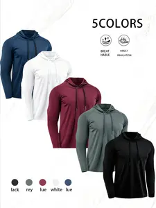 Men's 5-Piece Quick Dry Moisture Wicking Hoodie with Adjustable Drawstring for Sports Daily Wear Athletic Workout Clothing Athletic Training Apparel