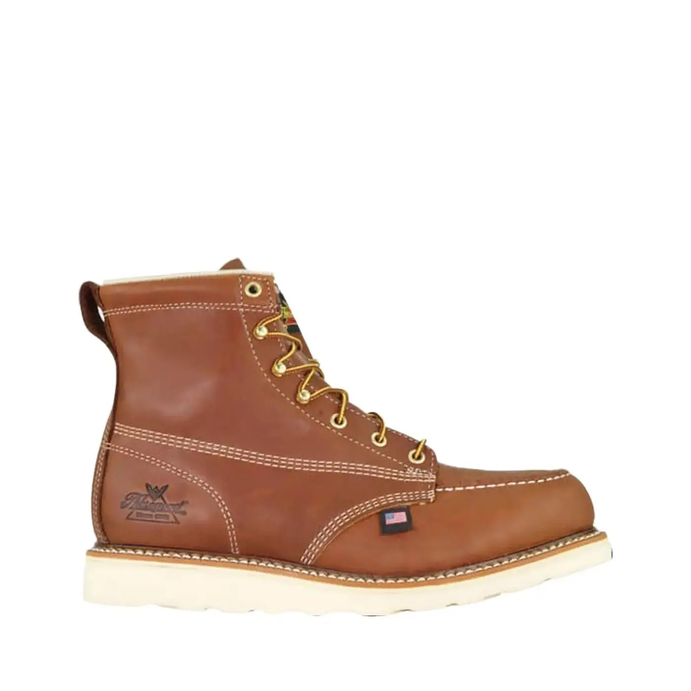 Thorogood American Heritage 6-in Men's Steel Toe Safety Work Boots - Full-Grain Leather, Breathable, Slip-Resistant Wedge Sole for Wet Floor Grip, Laces, Made in USA, Safety Work Shoes, Steel Toe Footwear