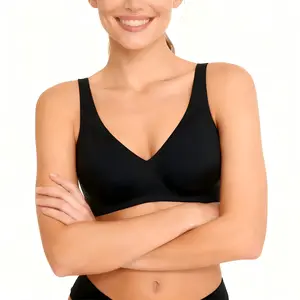 Jelly Seamless Deep V underwire Plus Night Breathable women sport  full light comfortable bra spring wireless push solid soft daily wear collection supportive   back cup internal metal max support adjustable strap design coverage push y wide strapless