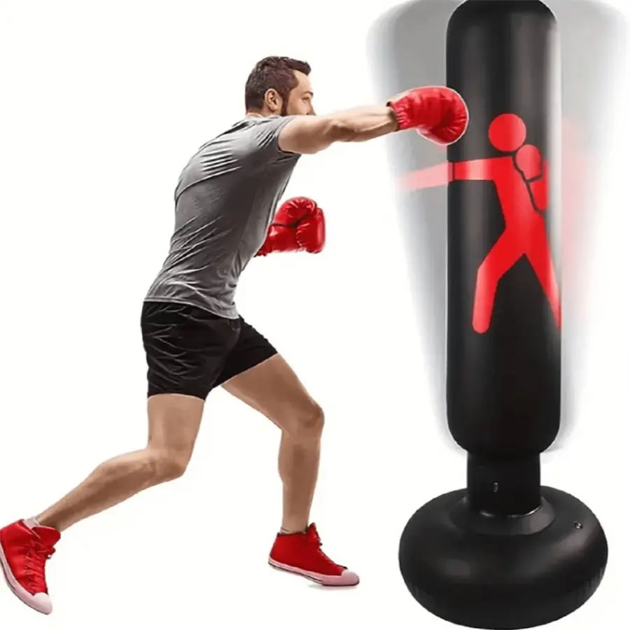 1pc Thick Adult Standing Inflatable Boxing Post - Training Boxing Equipment, Practice Dummy Boxing, Punching Bag Toy Boxing for Frustration Venting