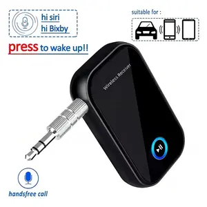 Bluetooth-compatible Wireless Receiver, Car Audio Adapter, 3.5mm Aux Interface, Plug and Play, Home Theater, Speaker, BT-15 Model, Lithium Ion Battery