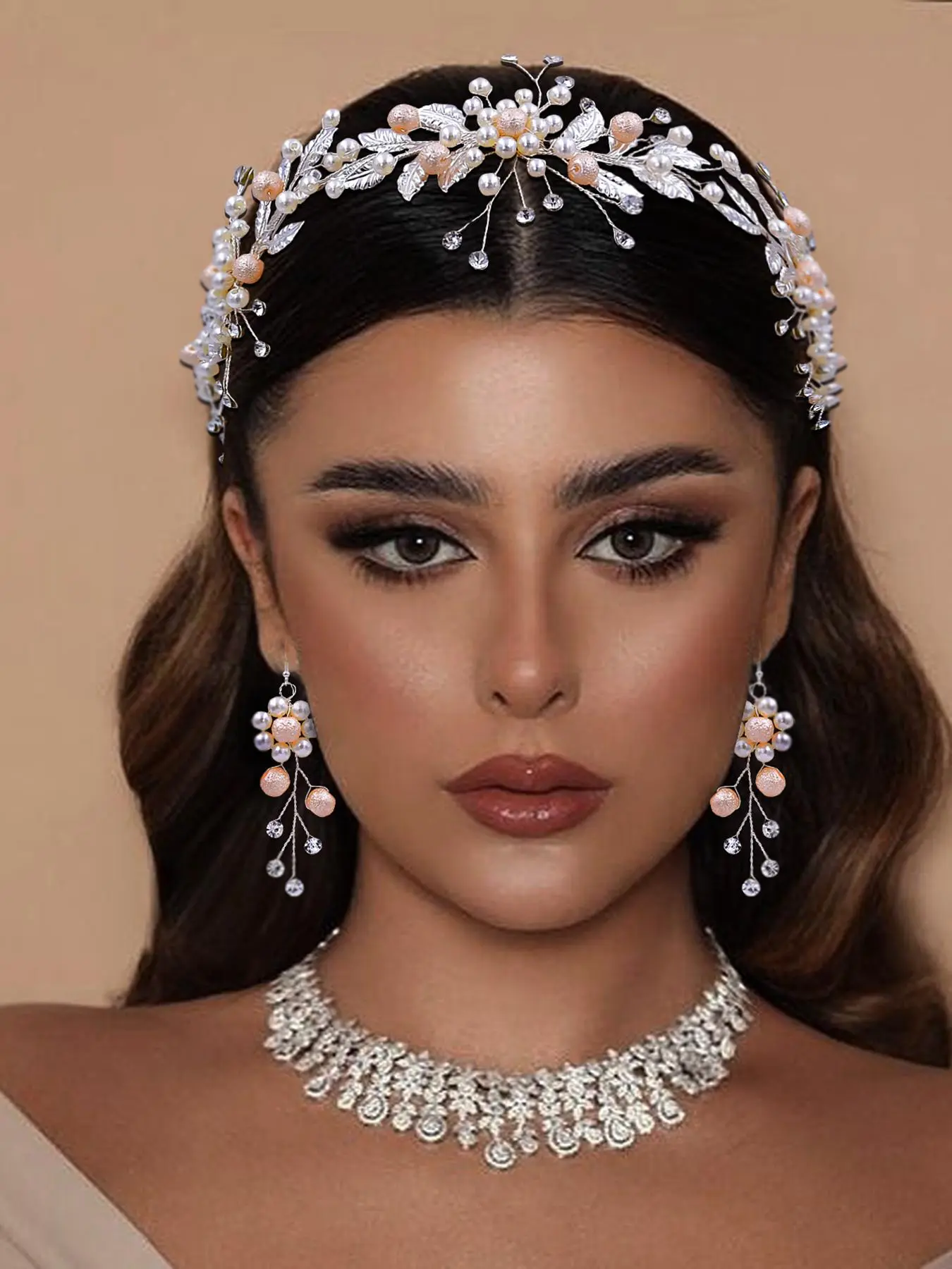 Elegant Faux Pearl & Rhinestone Decorated Headband, Bridal Headwear for Wedding Bridal Party Formal Occasions, Fashion Hair Accessories for Women