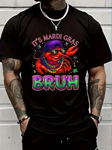 100% Cotton Its Mardi Gras Bruh Crayfish Fat Tuesday Boys Girls Kids T-Shirt Men's Women's vintage Summer vacation tops Graphic Tee