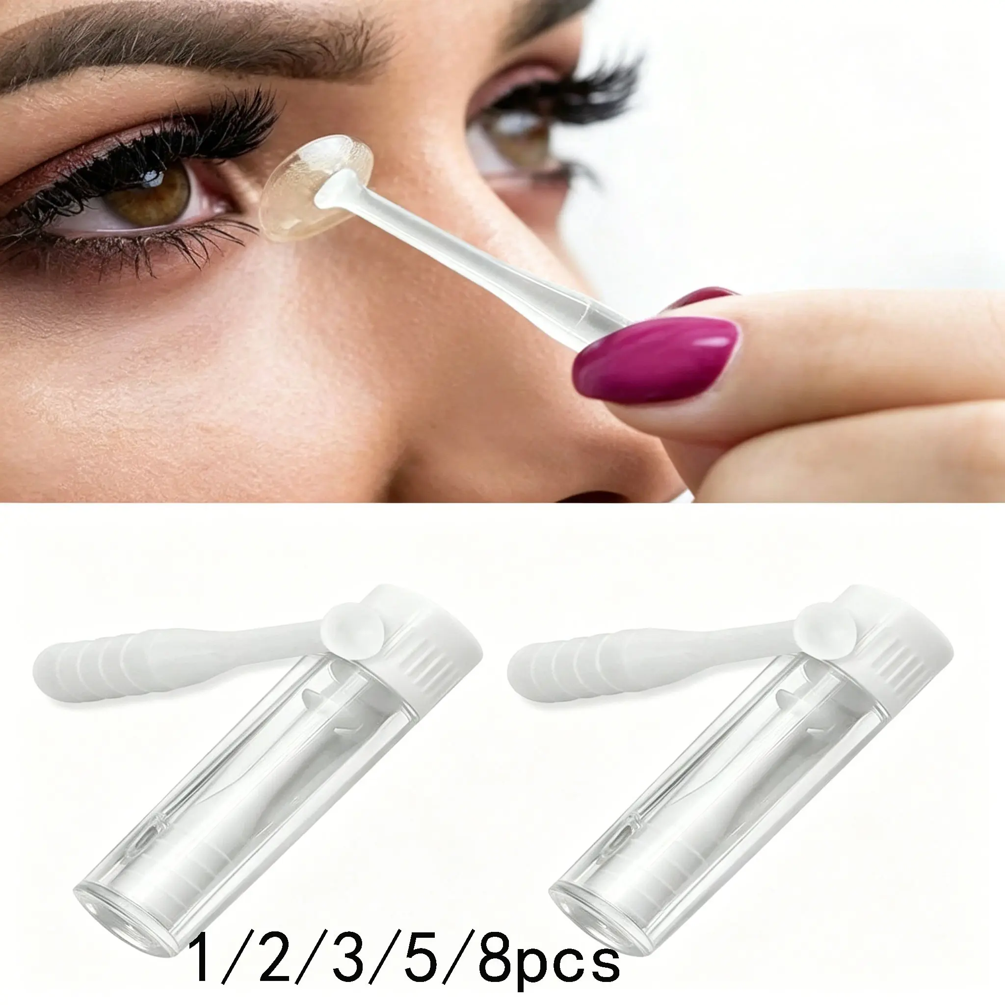 Contact Lens Remover and Inserter Tool Set, Soft Tip Applicator, Silicone Clip, Easy Rgp Post Lens Remover, 1/2/3/5/8pcs