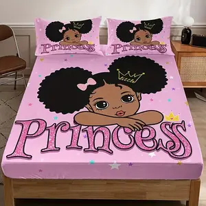 Princess Bed Cover Set, Silky Fabric, Washable & Durable, Cute Appearance, Good Touch, Skin-Friendly, Modern Style, Bedding Sets
