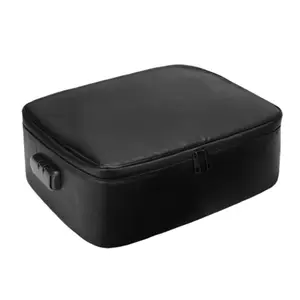 Fireproof File Storage Case with Lock Portable Travel Home Organizer Bag with Water-Resistant Zipper for Laptop Passport Certificates Cards